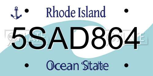 5SAD864 Rhode Island License Plate