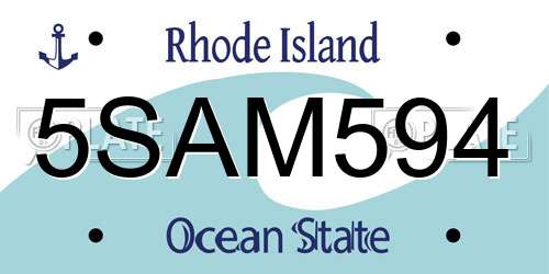 5SAM594 Rhode Island License Plate