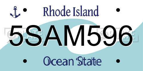 5SAM596 Rhode Island License Plate