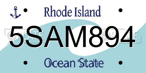 5SAM894 Rhode Island License Plate