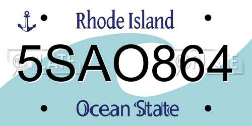 5SAO864 Rhode Island License Plate