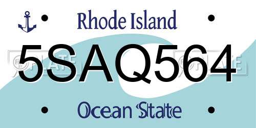 5SAQ564 Rhode Island License Plate