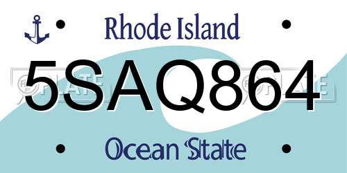 5SAQ864 Rhode Island License Plate