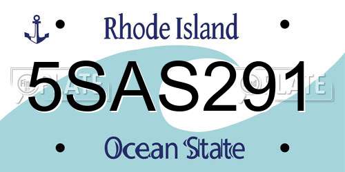 5SAS291 Rhode Island License Plate