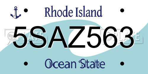 5SAZ563 Rhode Island License Plate