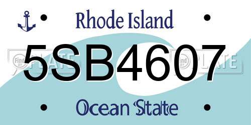 5SB4607 Rhode Island License Plate