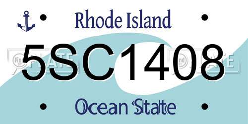5SC1408 Rhode Island License Plate
