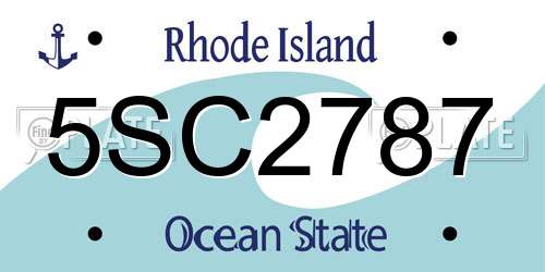5SC2787 Rhode Island License Plate