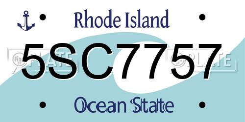 5SC7757 Rhode Island License Plate