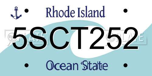 5SCT252 Rhode Island License Plate