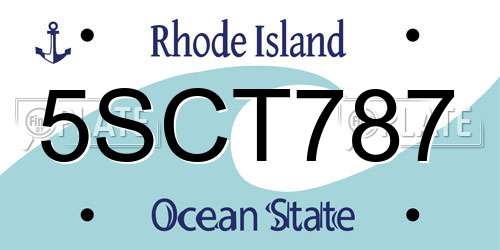 5SCT787 Rhode Island License Plate