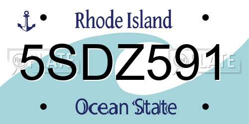 5SDZ591 Rhode Island License Plate