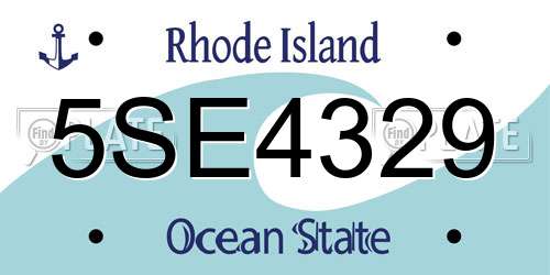 5SE4329 Rhode Island License Plate