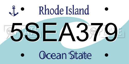 5SEA379 Rhode Island License Plate