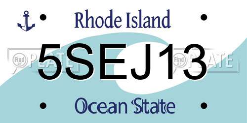 5SEJ13 Rhode Island License Plate