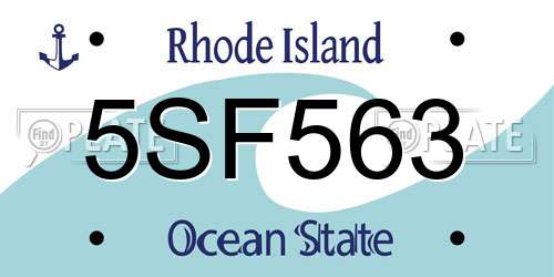 5SF563 Rhode Island License Plate