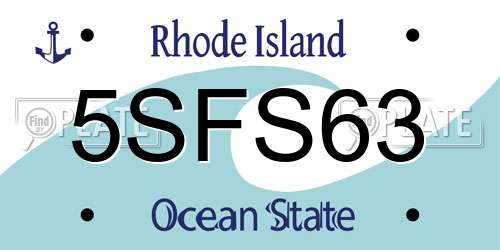 5SFS63 Rhode Island License Plate
