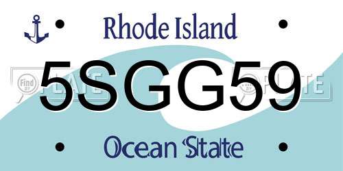 5SGG59 Rhode Island License Plate