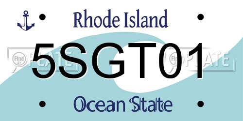5SGT01 Rhode Island License Plate