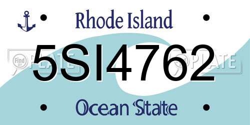5SI4762 Rhode Island License Plate