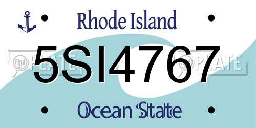 5SI4767 Rhode Island License Plate