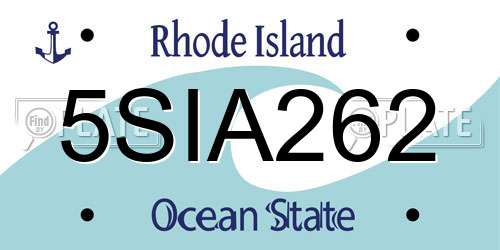5SIA262 Rhode Island License Plate