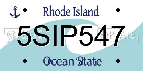 5SIP547 Rhode Island License Plate