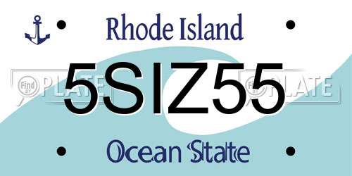 5SIZ55 Rhode Island License Plate