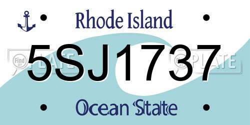 5SJ1737 Rhode Island License Plate