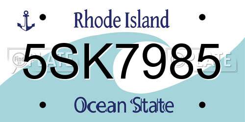 5SK7985 Rhode Island License Plate