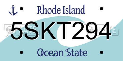 5SKT294 Rhode Island License Plate