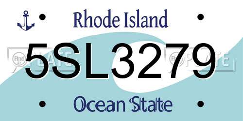 5SL3279 Rhode Island License Plate