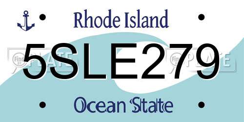 5SLE279 Rhode Island License Plate