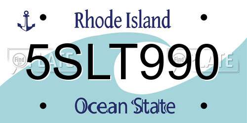 5SLT990 Rhode Island License Plate