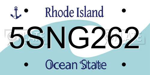 5SNG262 Rhode Island License Plate