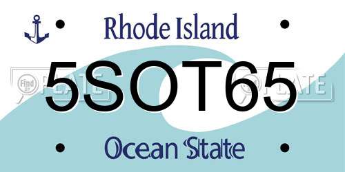 5SOT65 Rhode Island License Plate