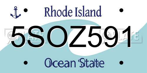 5SOZ591 Rhode Island License Plate