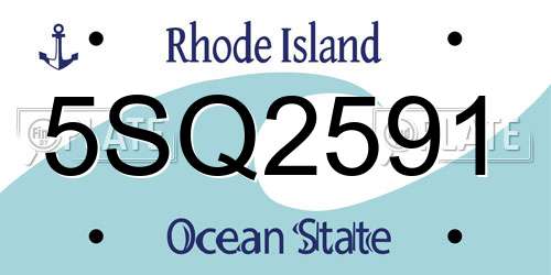 5SQ2591 Rhode Island License Plate