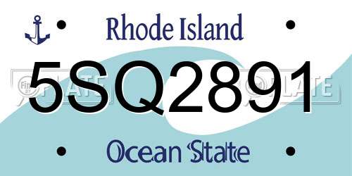 5SQ2891 Rhode Island License Plate