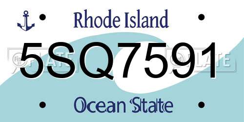 5SQ7591 Rhode Island License Plate