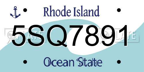 5SQ7891 Rhode Island License Plate