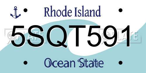 5SQT591 Rhode Island License Plate