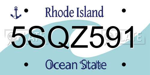 5SQZ591 Rhode Island License Plate