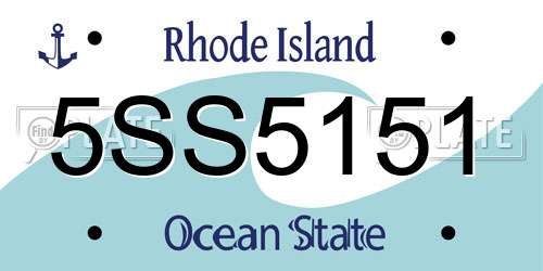 5SS5151 Rhode Island License Plate