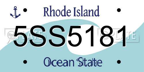 5SS5181 Rhode Island License Plate