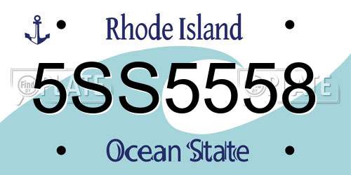 5SS5558 Rhode Island License Plate