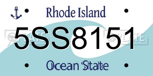5SS8151 Rhode Island License Plate