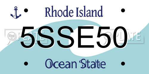5SSE50 Rhode Island License Plate