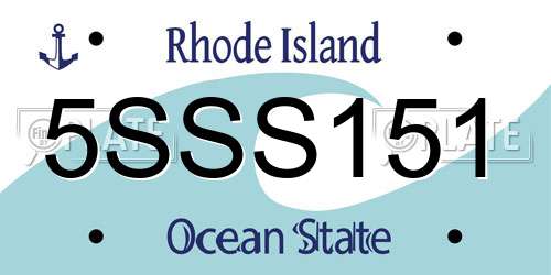 5SSS151 Rhode Island License Plate