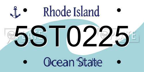 5ST0225 Rhode Island License Plate